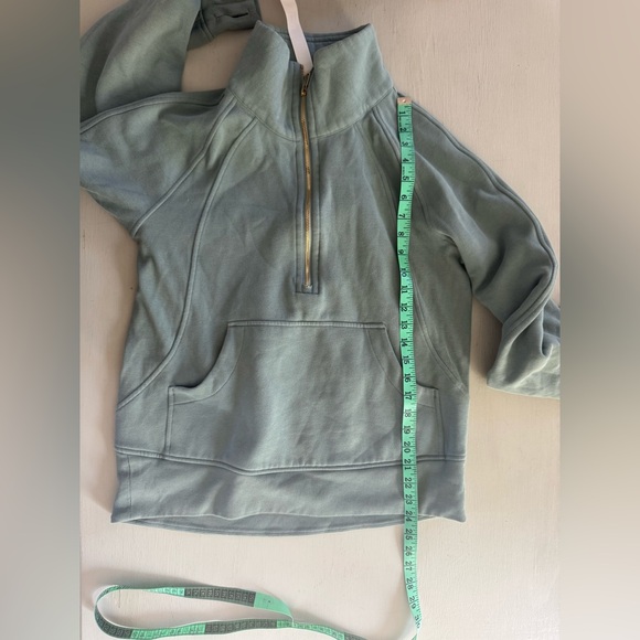 Lululemon Athletica Scuba Oversized Funnel Neck 1/2 Zip Crater Blue Gold XS /S - Picture 9 of 10